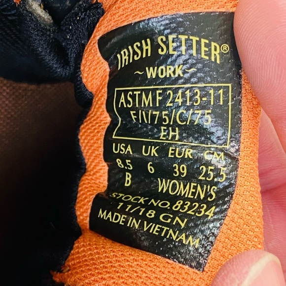 Irish Setter Red Wing Steel Toe Work Shoe Size 8.5 - Picture 7 of 8